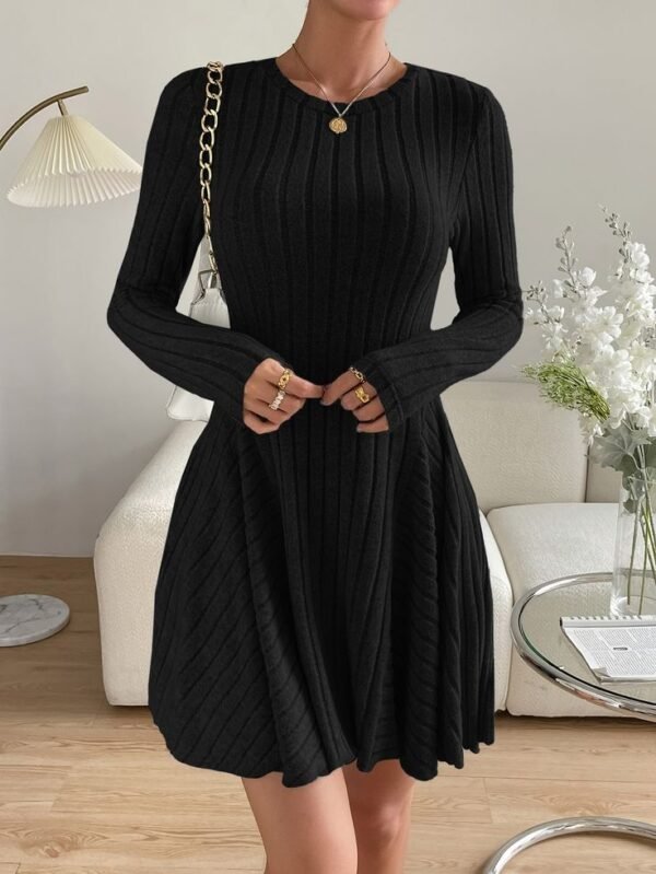 vestido preto manga longa